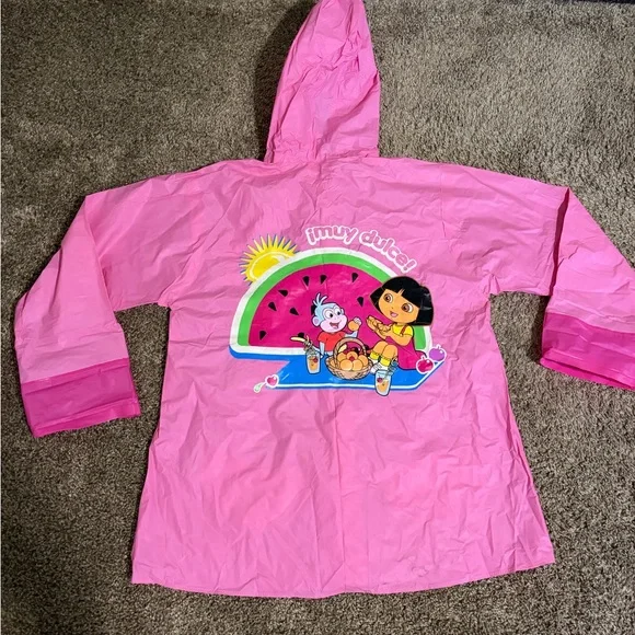 Y2K Dora The Explorer Girls Pink Rain Jacket Size M/L - Picture 6 of 7
